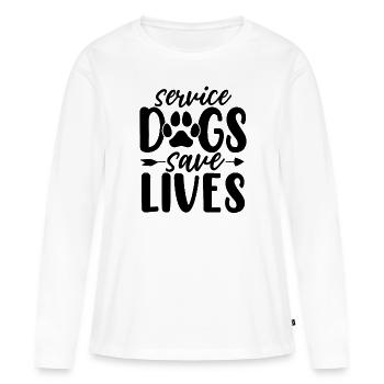 Les chiens d’assistance sauvent des vies Famille d’accueil canine pour chiens - T-shirt manches longues Premium bio Femme - blanc - Devant - Julia (174cm)