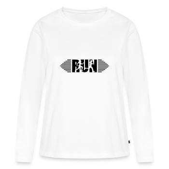 Run, Runner - Run - T-shirt manches longues Premium bio Femme - blanc - Devant - Julia (174cm)