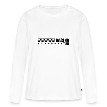 équipe de drapeau de course - T-shirt manches longues Premium bio Femme - blanc - Devant - Julia (174cm)