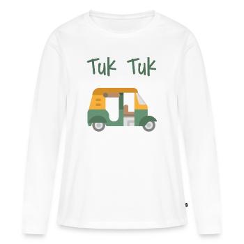 Tuk Tuk. Thaïlande Asie du Sud-Est. Cadeau - T-shirt manches longues Premium bio Femme - blanc - Devant - Julia (174cm)