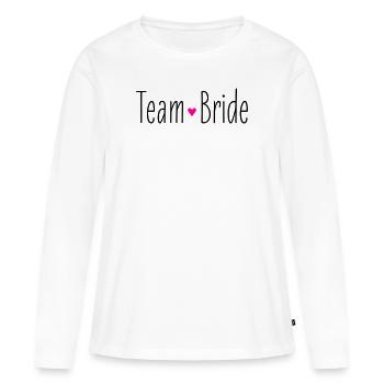Équipe Mariée Mariée Coeur Mariage Mariage Demoiselle D’honneur - T-shirt manches longues Premium bio Femme - blanc - Devant - Julia (174cm)