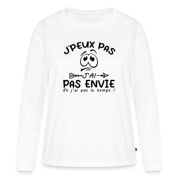 I can't I don't want to - Women's Premium Organic Long Sleeve Shirt - white - Front - Julia (174cm)