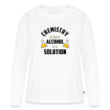 Chemistry where alcohol is a solution - Women's Premium Organic Long Sleeve Shirt - white - Front - Julia (174cm)