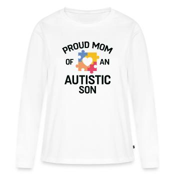 Stolze Mutter eines autistischen Sohnes - Frauen Premium Bio Langarmshirt - Weiß - Vorne - Julia (174cm)