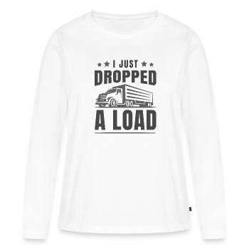 Je viens de laisser tomber une charge - T-shirt manches longues Premium bio Femme - blanc - Devant - Julia (174cm)