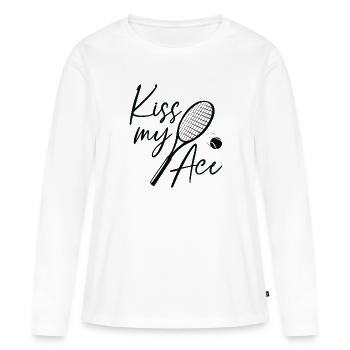Embrasse mon as - T-shirt manches longues Premium bio Femme - blanc - Devant - Julia (174cm)