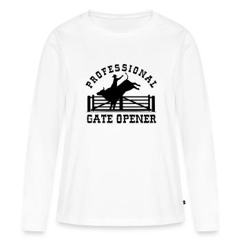 Professional Gate Opener - Women's Premium Organic Long Sleeve Shirt - white - Front - Julia (174cm)