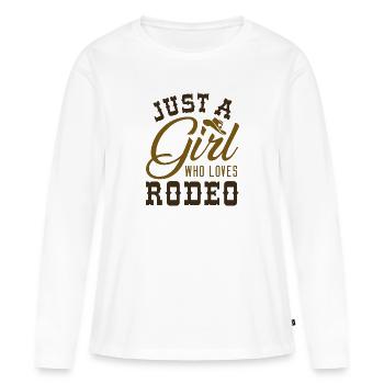 Juste une fille qui aime le rodéo - T-shirt manches longues Premium bio Femme - blanc - Devant - Julia (174cm)