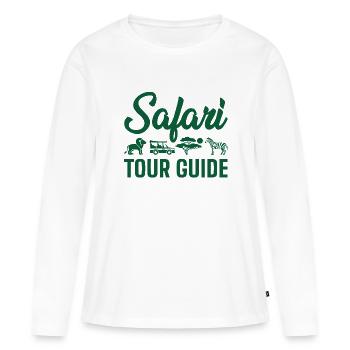 Guide touristique Safari - T-shirt manches longues Premium bio Femme - blanc - Devant - Julia (174cm)
