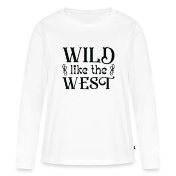 Sauvage comme l’Ouest - T-shirt manches longues Premium bio Femme - blanc - Devant - Julia (174cm)