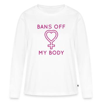 Bannit mon corps - T-shirt manches longues Premium bio Femme - blanc - Devant - Julia (174cm)