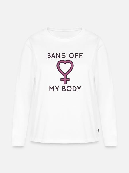 Bans von meinem Körper - Frauen Premium Bio Langarmshirt - Weiß