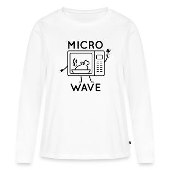 Micro Wave - Women's Premium Organic Long Sleeve Shirt - white - Front - Julia (174cm)