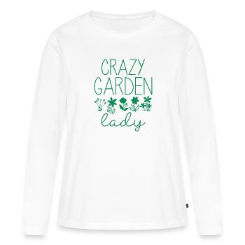 Crazy Garden Lady - Women's Premium Organic Long Sleeve Shirt - white - Front - Julia (174cm)