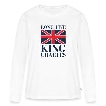 Vive le roi Charles - T-shirt manches longues Premium bio Femme - blanc - Devant - Julia (174cm)