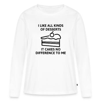 Ça ne fait aucune différence pour moi - T-shirt manches longues Premium bio Femme - blanc - Devant - Julia (174cm)