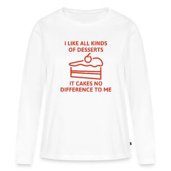 Ça ne fait aucune différence pour moi - T-shirt manches longues Premium bio Femme - blanc - Devant - Julia (174cm)