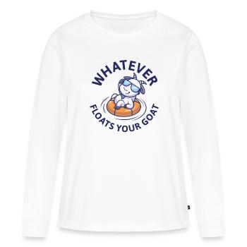 Tout ce qui flotte votre chèvre - T-shirt manches longues Premium bio Femme - blanc - Devant - Julia (174cm)