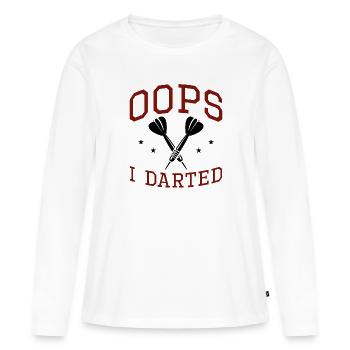 Oops I Darted - Frauen Premium Bio Langarmshirt - Weiß - Vorne - Julia (174cm)