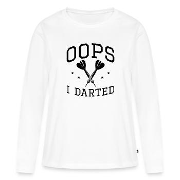 Oops I Darted - Frauen Premium Bio Langarmshirt - Weiß - Vorne - Julia (174cm)