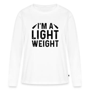 Je suis un poids léger - T-shirt manches longues Premium bio Femme - blanc - Devant - Julia (174cm)