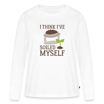 Je pense que je me suis souillé - T-shirt manches longues Premium bio Femme - blanc - Devant - Julia (174cm)