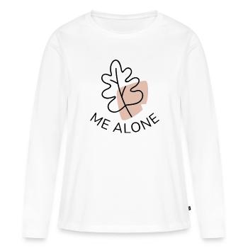 Feuille-moi seul - T-shirt manches longues Premium bio Femme - blanc - Devant - Julia (174cm)
