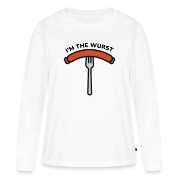 Ich bin die Wurst - Frauen Premium Bio Langarmshirt - Weiß - Vorne - Julia (174cm)