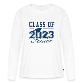 Classe de 2023 Senior - T-shirt manches longues Premium bio Femme - blanc - Devant - Julia (174cm)