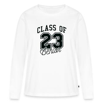 Classe de 23 Senior - T-shirt manches longues Premium bio Femme - blanc - Devant - Julia (174cm)
