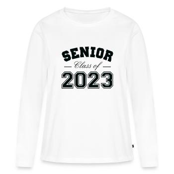 Classe Senior de 2023 - T-shirt manches longues Premium bio Femme - blanc - Devant - Julia (174cm)