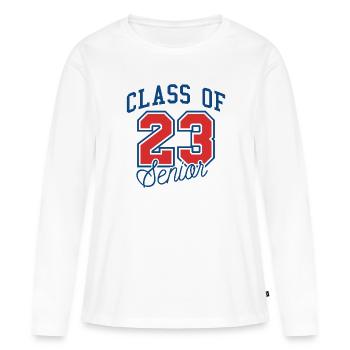 Classe de 23 Senior - T-shirt manches longues Premium bio Femme - blanc - Devant - Julia (174cm)