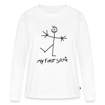 my first selfie - T-shirt manches longues Premium bio Femme - blanc - Devant - Julia (174cm)