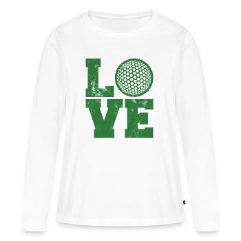 Golf Caddy Golf Course Putter Yardage cadeau Tee - T-shirt manches longues Premium bio Femme - blanc - Devant - Julia (174cm)