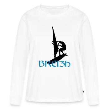 Windsurfen / Windsurfer / Windsurf / Windsurfing - Frauen Premium Bio Langarmshirt - Weiß - Vorne - Julia (174cm)