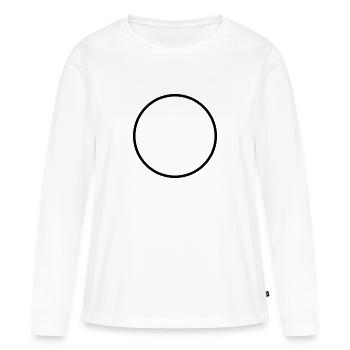 Cercle simple - T-shirt manches longues Premium bio Femme - blanc - Devant - Julia (174cm)