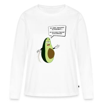 L'avocat de la défense - T-shirt manches longues Premium bio Femme - blanc - Devant - Julia (174cm)