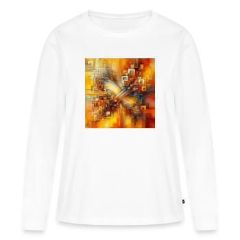 Squares 3 - Women's Premium Organic Long Sleeve Shirt - white - Front - Julia (174cm)