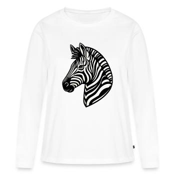 Zebra - Women's Premium Organic Long Sleeve Shirt - white - Front - Julia (174cm)