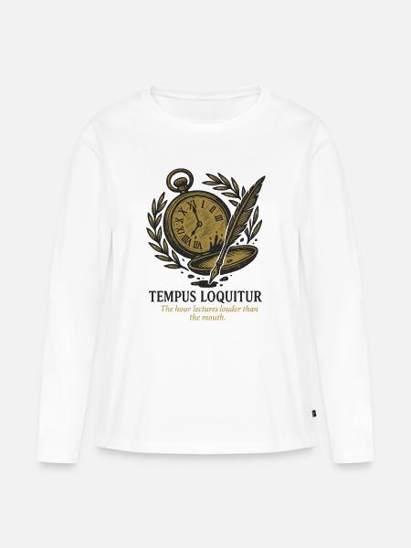 Tempus Loquitur - Frauen Premium Bio Langarmshirt - Weiß