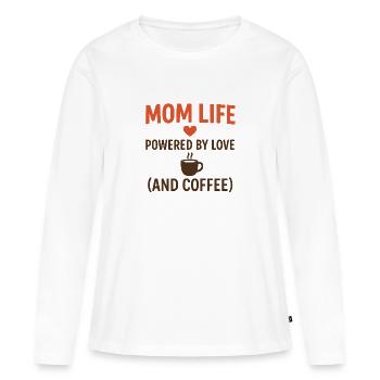 Funny Mother’s Day Gift for Coffee-Loving Moms - Women's Premium Organic Long Sleeve Shirt - white - Front - Julia (174cm)