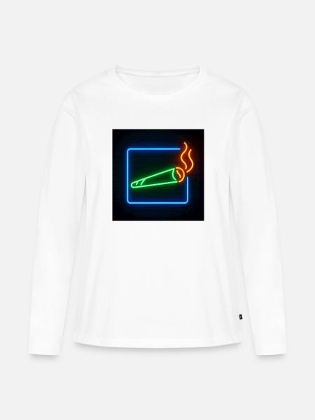 Neon Joint - Frauen Premium Bio Langarmshirt - Weiß