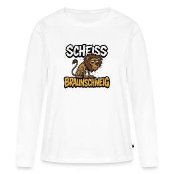 Anti Braunschweig BTSV - T-shirt manches longues Premium bio Femme - blanc - Devant - Julia (174cm)