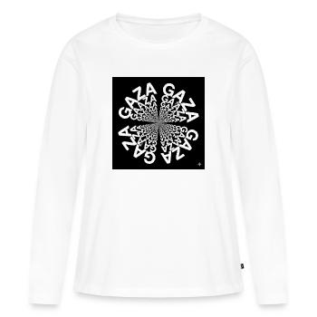 Hypnotische typografische Spirale - Frauen Premium Bio Langarmshirt - Weiß - Vorne - Julia (174cm)