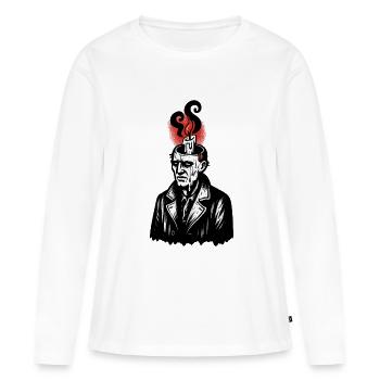 Tête de cire avec flamme - T-shirt manches longues Premium bio Femme - blanc - Devant - Julia (174cm)
