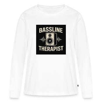 Thérapeute de lignes de basse - T-shirt manches longues Premium bio Femme - blanc - Devant - Julia (174cm)