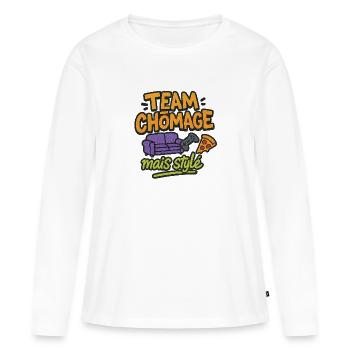 Unemployed but stylish team - Women's Premium Organic Long Sleeve Shirt - white - Front - Julia (174cm)