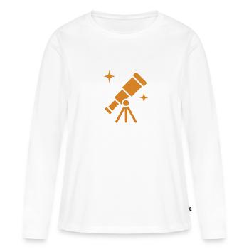 Télescope - T-shirt manches longues Premium bio Femme - blanc - Devant - Julia (174cm)