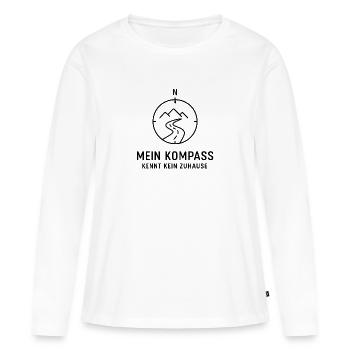 My compass knows no home – vanlife - Women's Premium Organic Long Sleeve Shirt - white - Front - Julia (174cm)