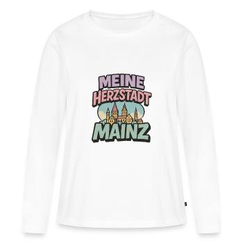 Mayence Herzstadt - T-shirt manches longues Premium bio Femme - blanc - Devant - Julia (174cm)
